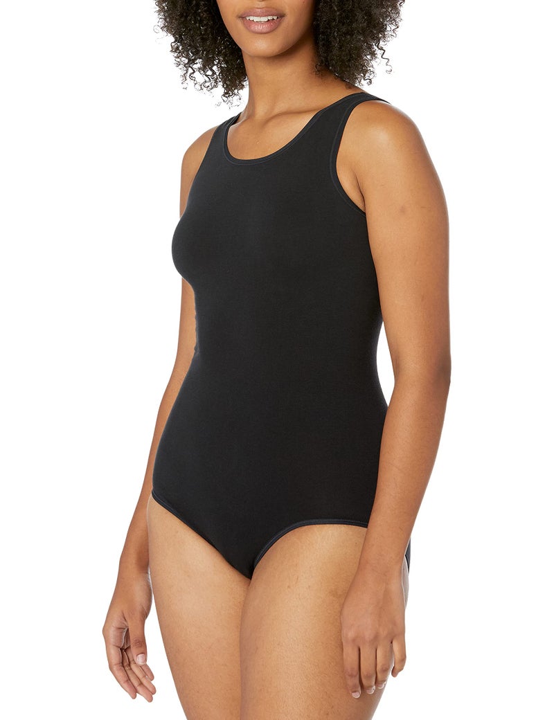 Yummie Women's Ruby Cotton Seamless Shaping Full Back Bodysuit, Black, Medium/Large - Image 3